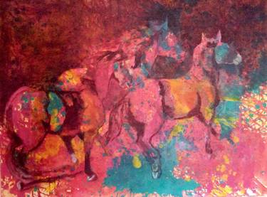 Original Expressionism Horse Paintings by Gen Farrell