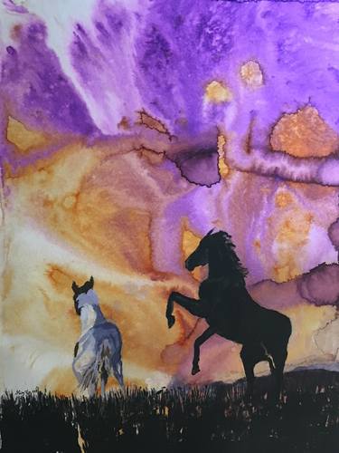 Original Impressionism Horse Paintings by Gen Farrell