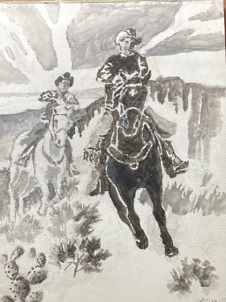 Range Riders Big Bend Painting by Gen Farrell | Saatchi Art