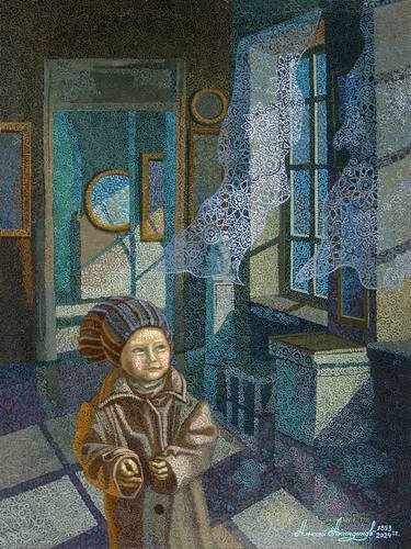 Original Art Deco Children Painting by Alexey Akindinov