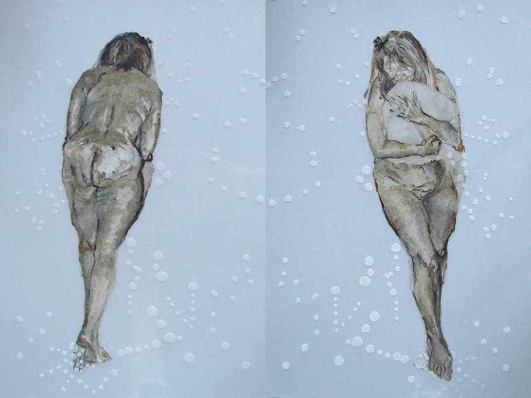 Original Figurative Body Drawing by Grazyna Adamska-jarecka