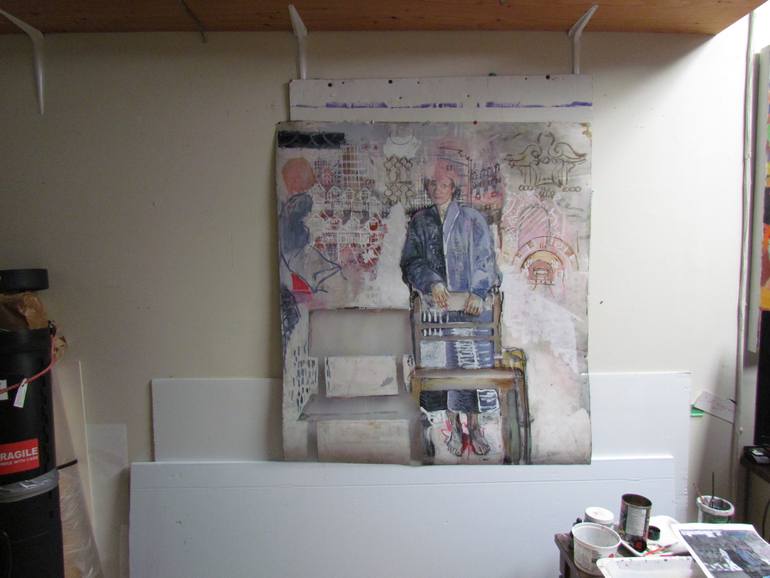 Original Expressionism Outer Space Painting by Grazyna Adamska-Jarecka