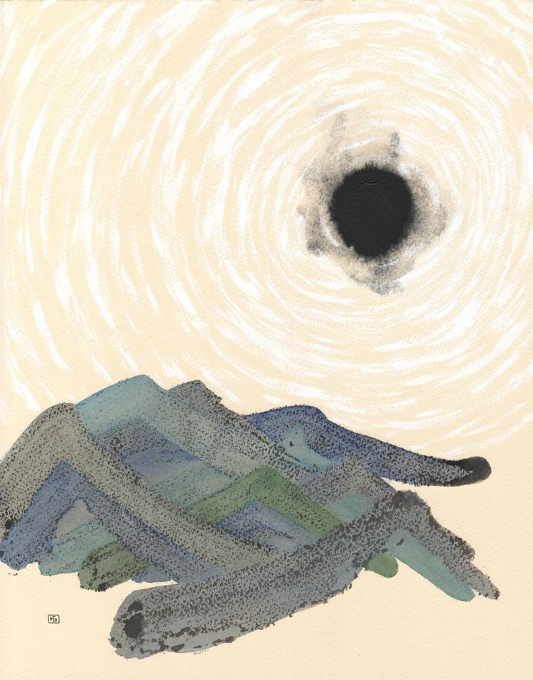 Original Abstract Landscape Drawing by Heather Goodwind