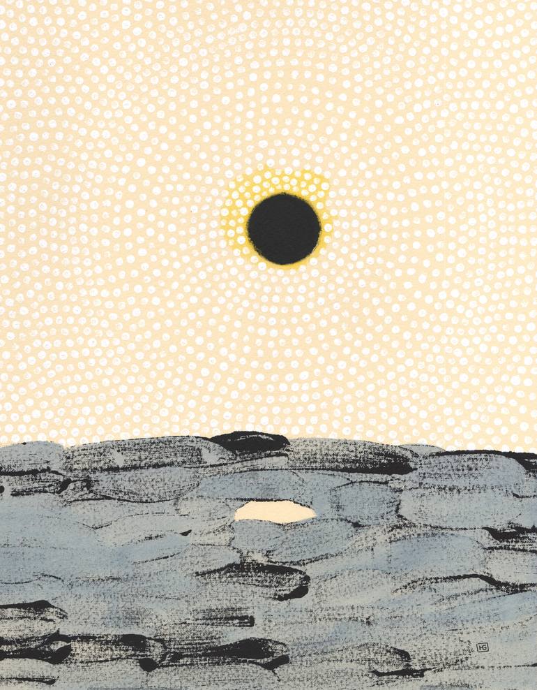 Original Abstract Landscape Drawing by Heather Goodwind