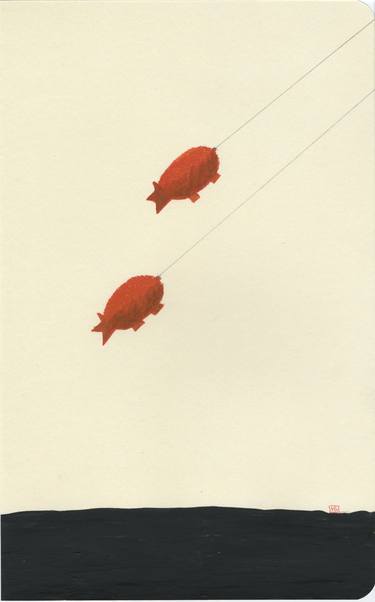 Original Minimalism Aerial Drawings by Heather Goodwind