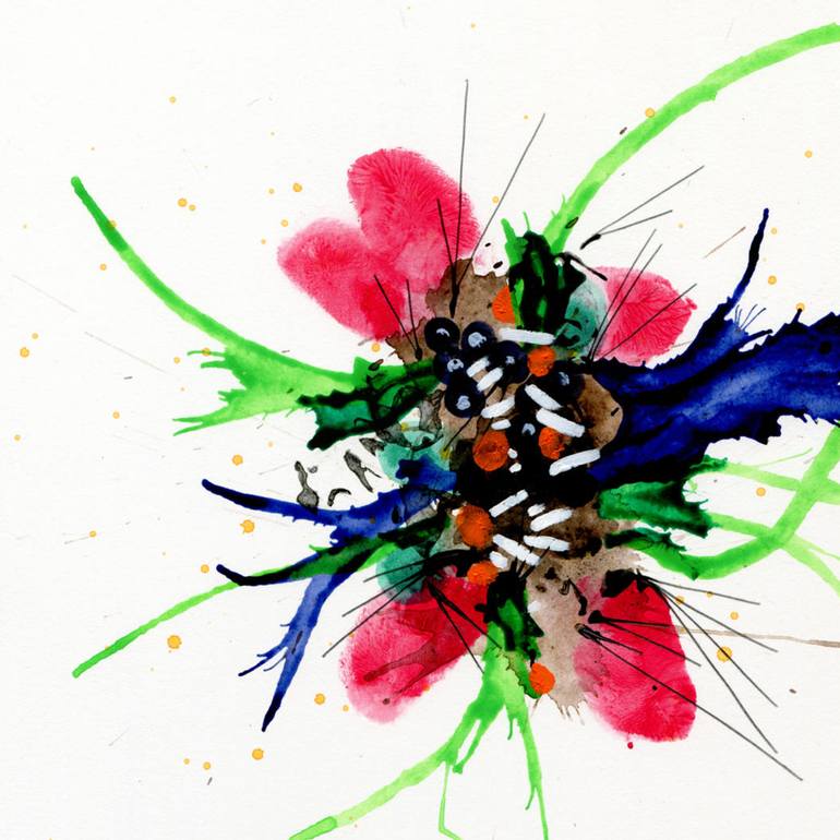 Original Abstract Botanic Drawing by Heather Goodwind