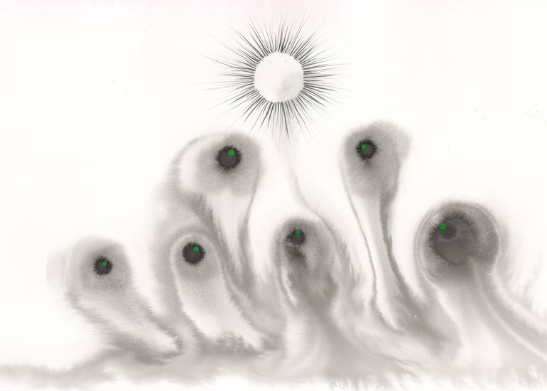 Original Conceptual Abstract Drawing by Heather Goodwind