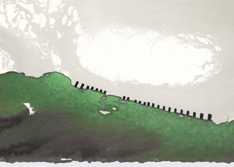 Original Expressionism Landscape Drawing by Heather Goodwind