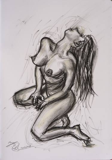 Print of Figurative Nude Drawings by Mani Mosaferi