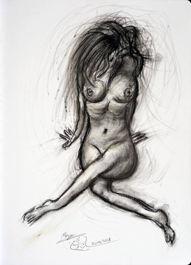 Original Impressionism Nude Drawings by Mani Mosaferi