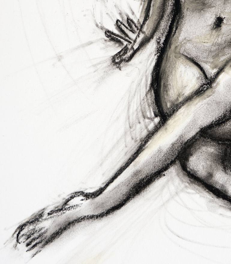 Original Impressionism Nude Drawing by Mani Mosaferi