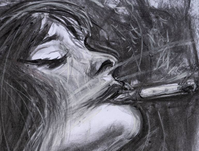 Original Impressionism People Drawing by Mani Mosaferi