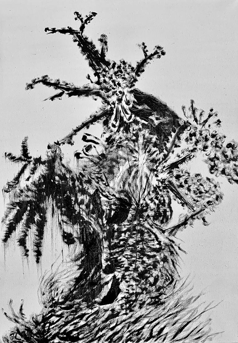 Original Black & White Nature Painting by Tapio Hirvonen