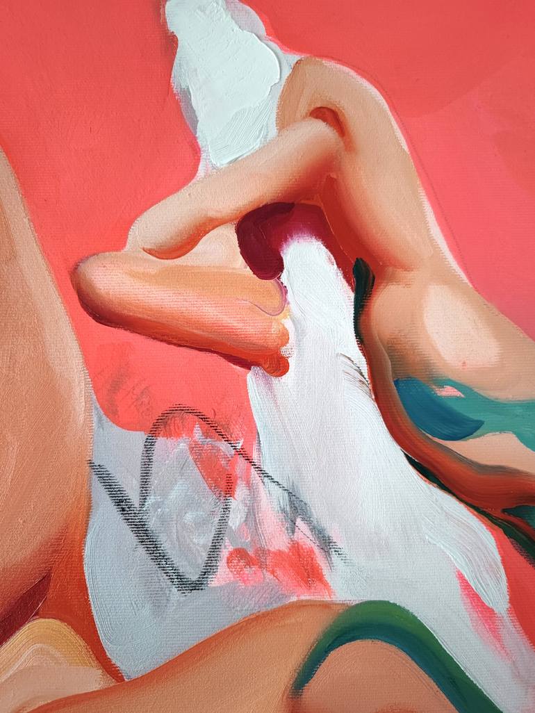 Original Expressionism Nude Painting by Maxim Fomenko