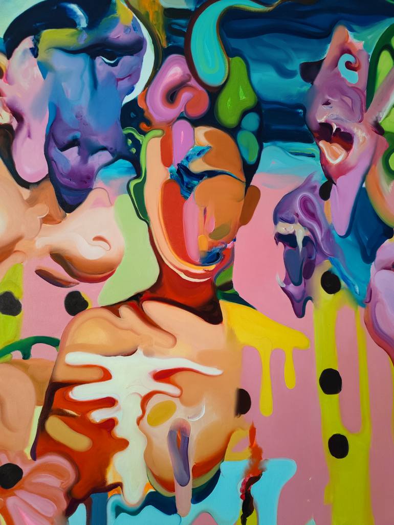 Original Expressionism People Painting by Maxim Fomenko