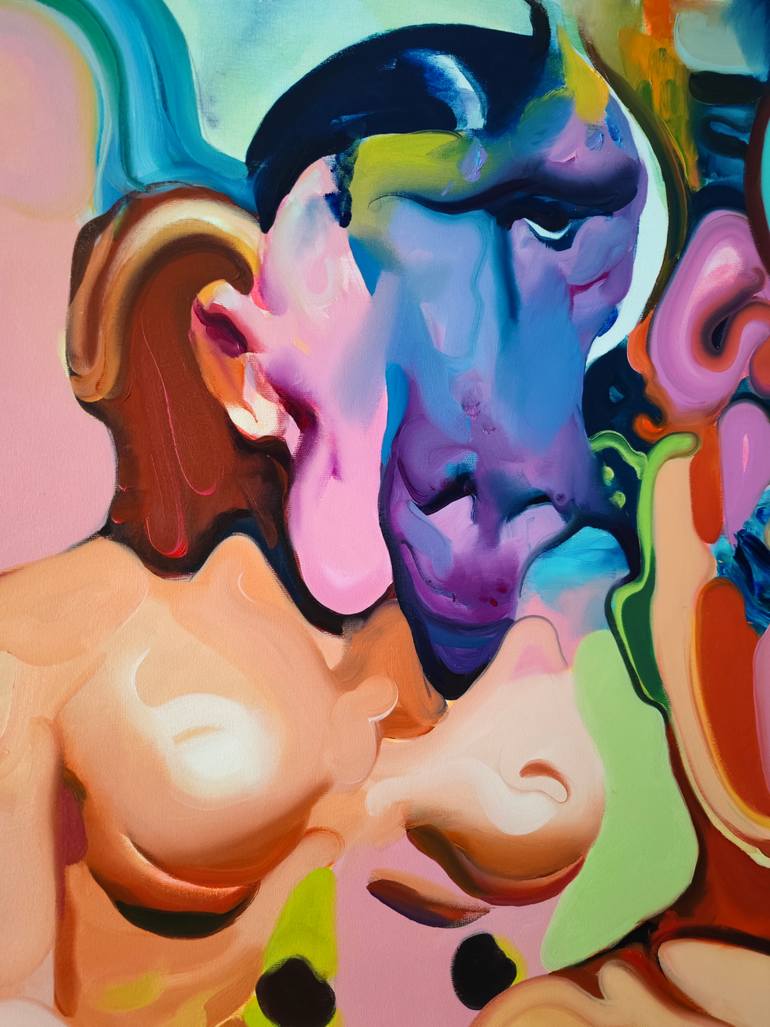 Original Expressionism People Painting by Maxim Fomenko