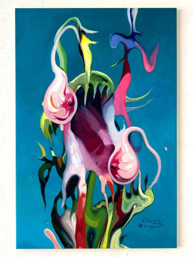 Original Conceptual Botanic Painting by Maxim Fomenko