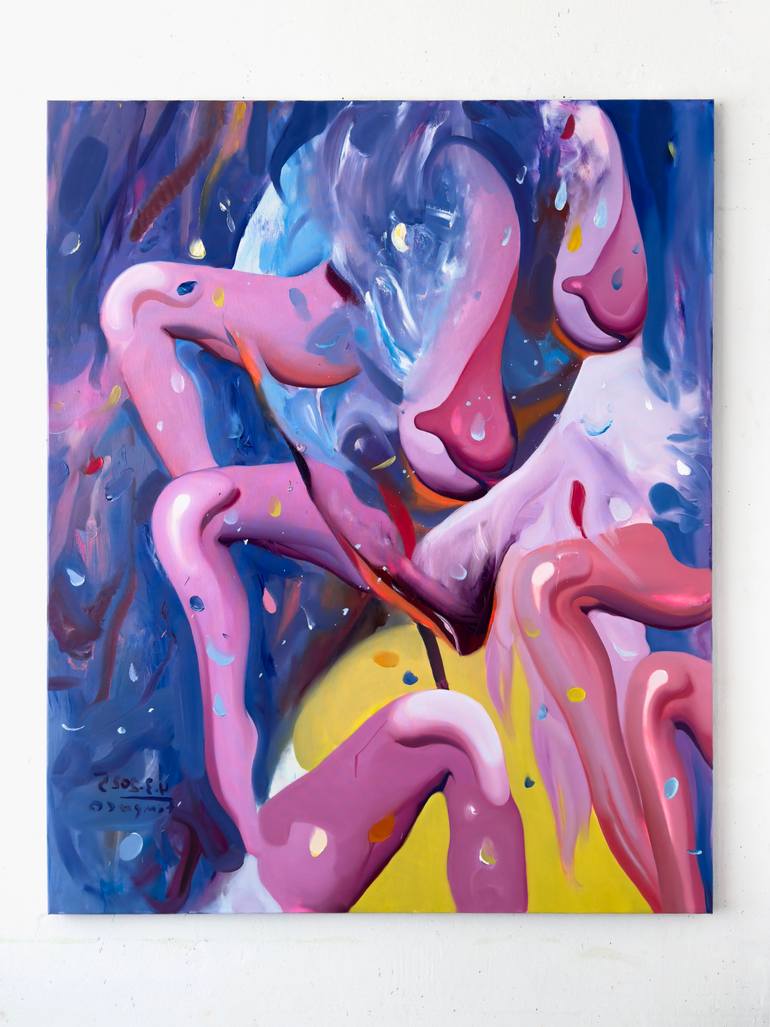 Original Expressionism Erotic Painting by Maxim Fomenko