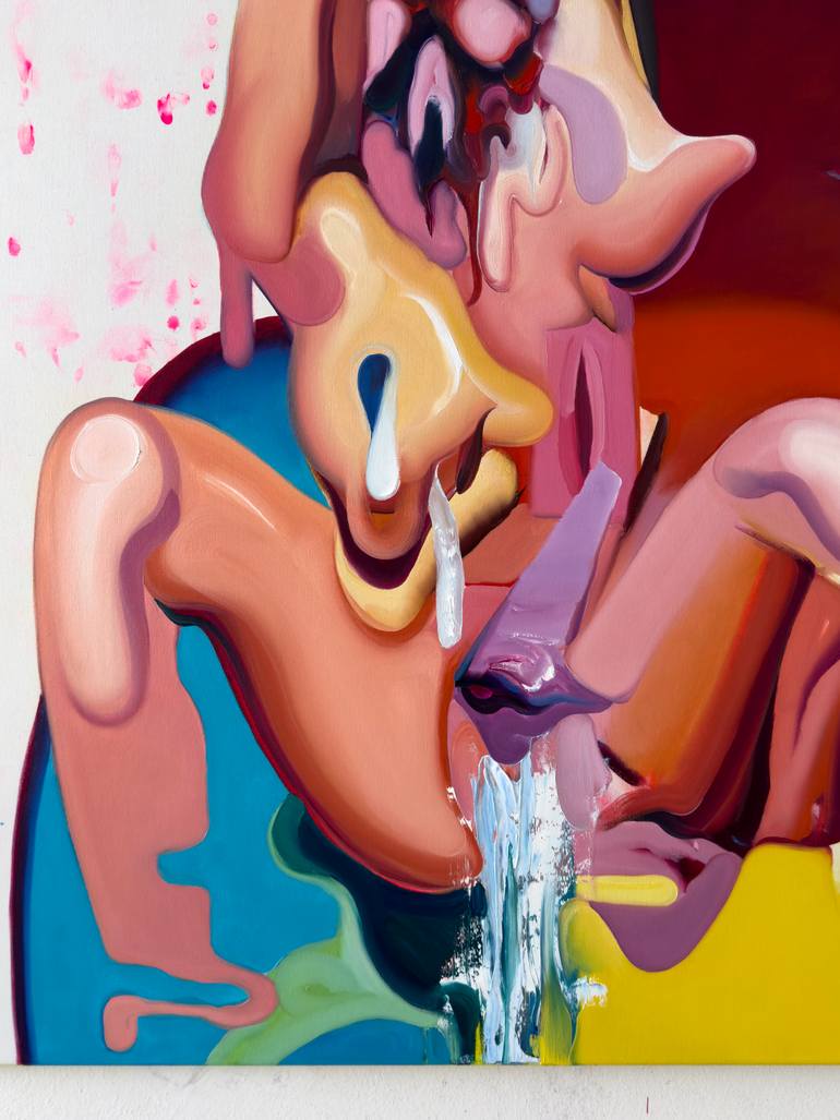 Original Expressionism Nude Painting by Maxim Fomenko