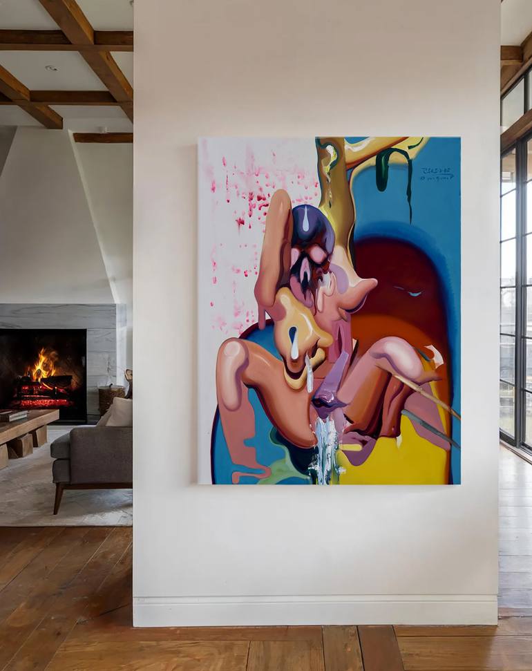 Original Expressionism Nude Painting by Maxim Fomenko