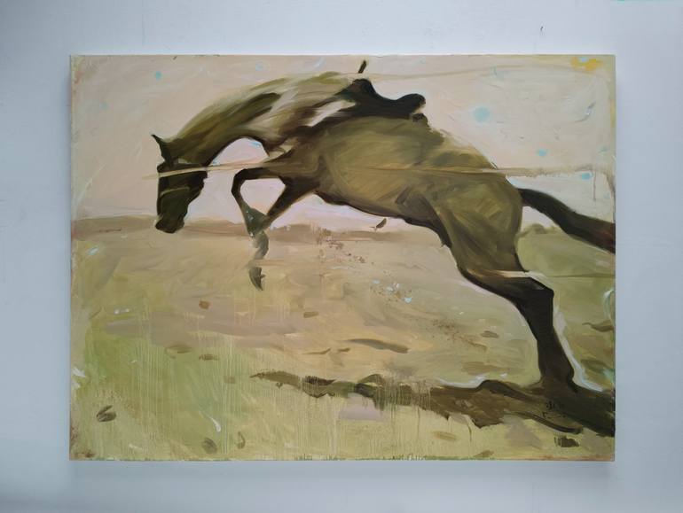 Original Expressionism Horse Painting by Maxim Fomenko