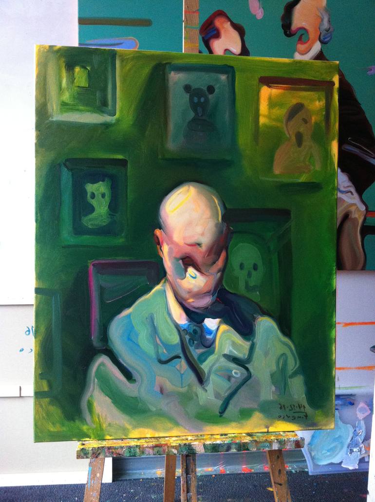 Original Expressionism People Painting by Maxim Fomenko