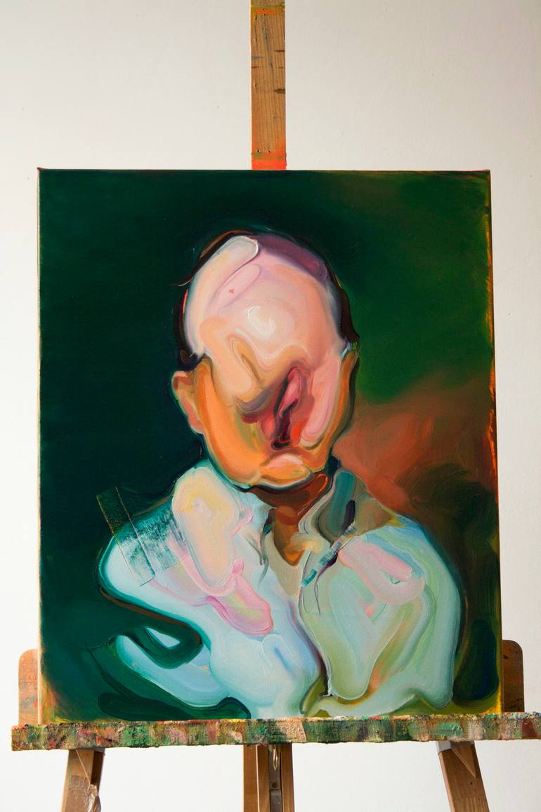 Original Expressionism People Painting by Maxim Fomenko