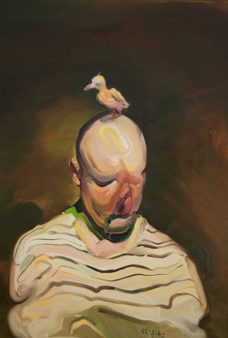 Original Expressionism People Painting by Maxim Fomenko
