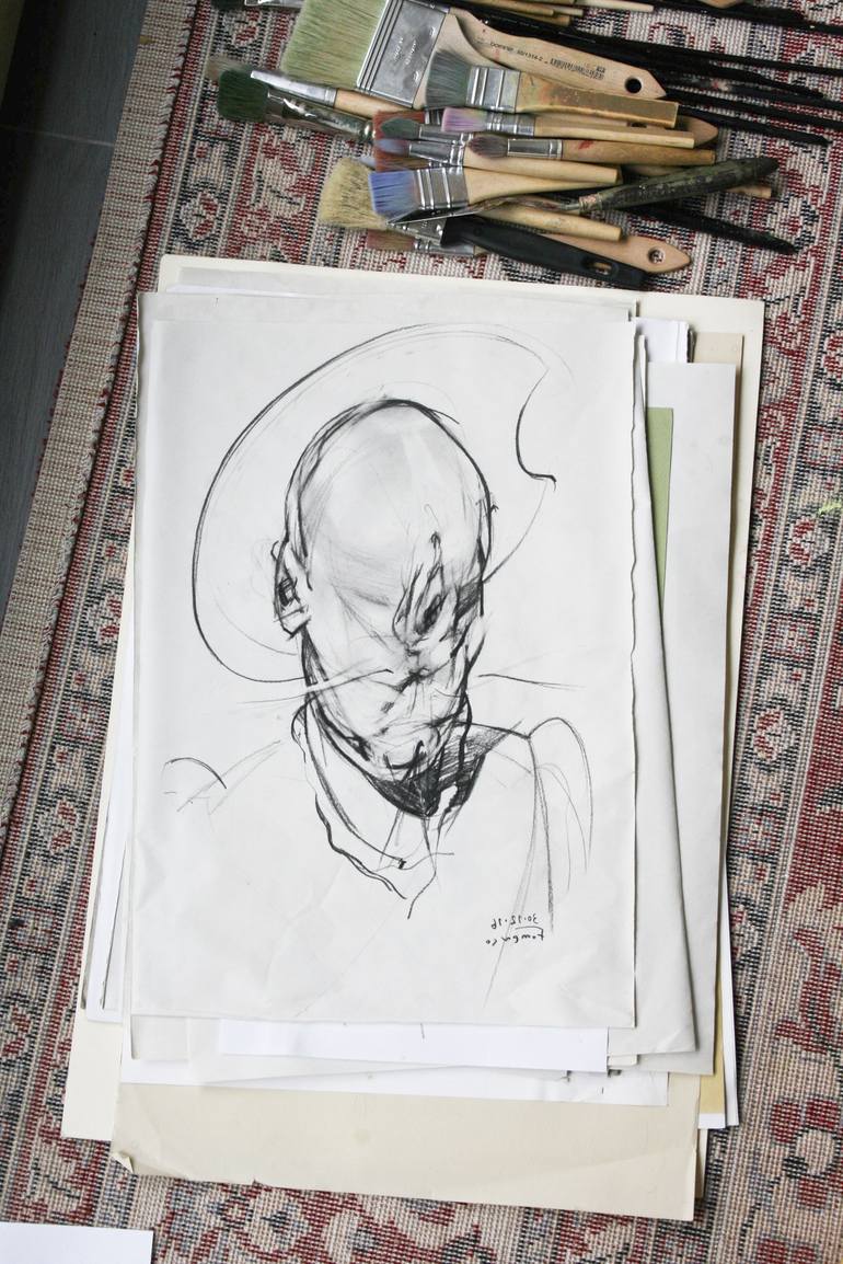 Original Portrait Drawing by Maxim Fomenko