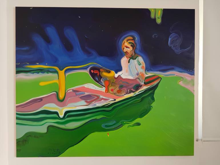 Original Expressionism People Painting by Maxim Fomenko