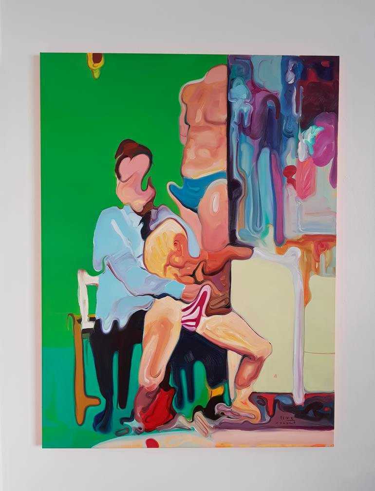 Original Expressionism People Painting by Maxim Fomenko