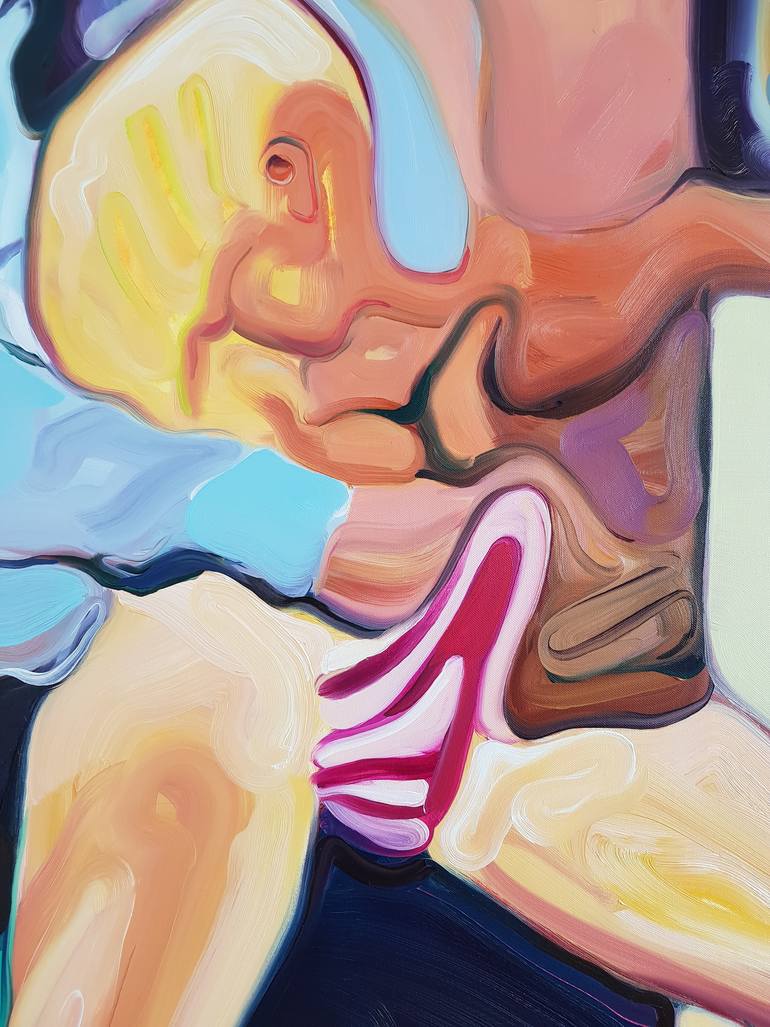 Original Expressionism People Painting by Maxim Fomenko