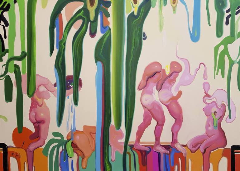 Print of Figurative Erotic Paintings by Maxim Fomenko