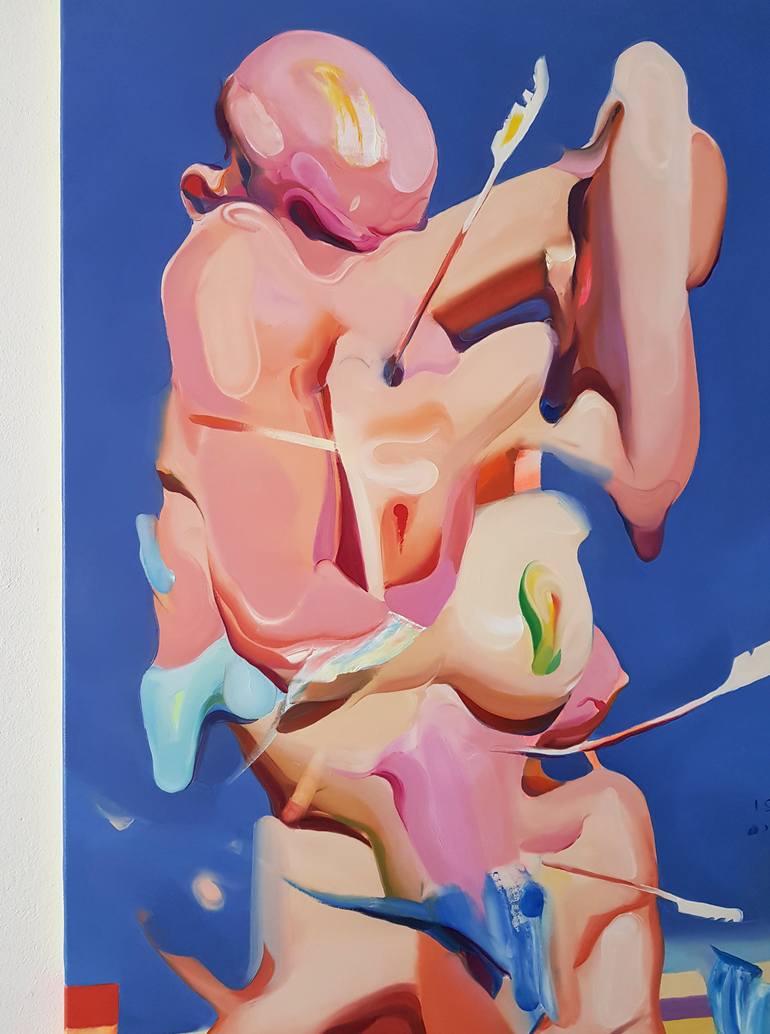 Original Expressionism Nude Painting by Maxim Fomenko