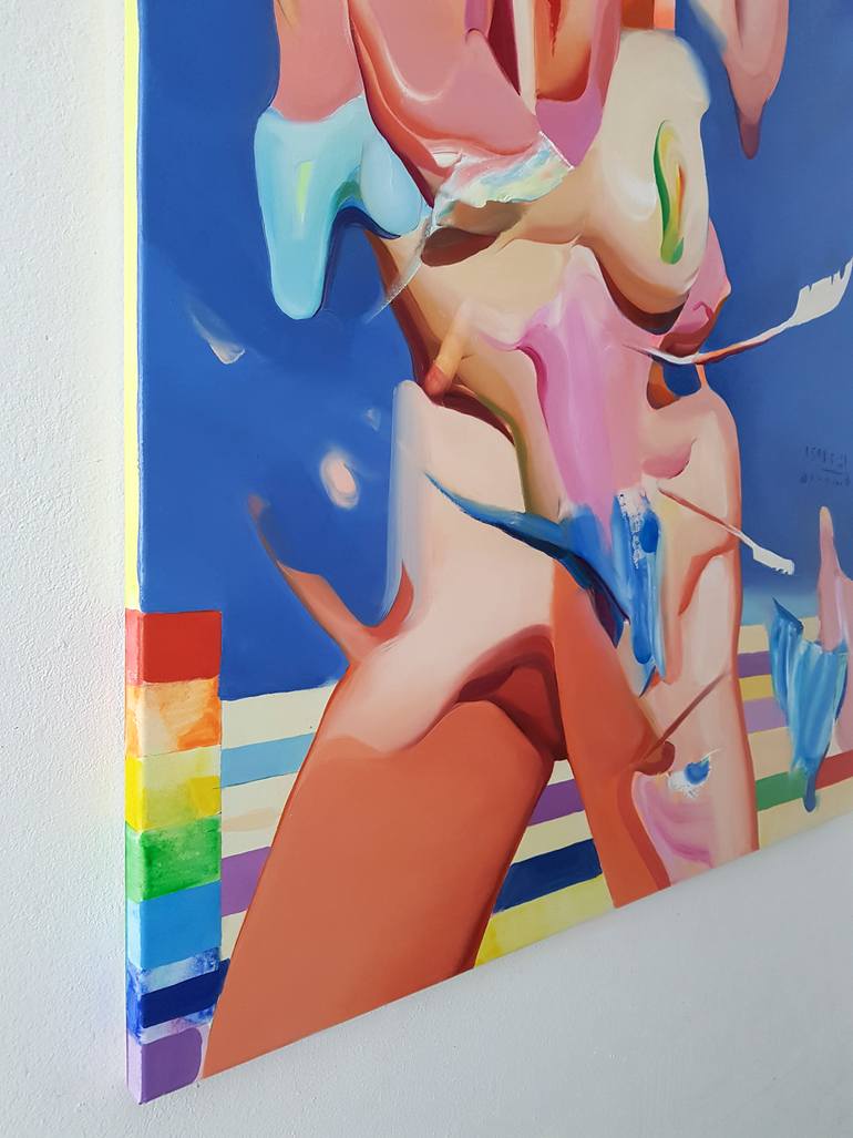 Original Expressionism Nude Painting by Maxim Fomenko
