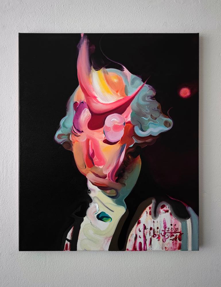 Original Expressionism People Painting by Maxim Fomenko