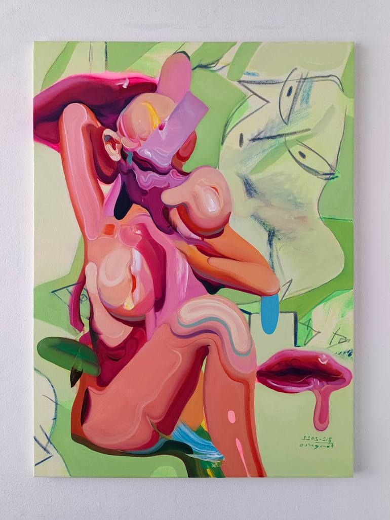 Original Expressionism People Painting by Maxim Fomenko