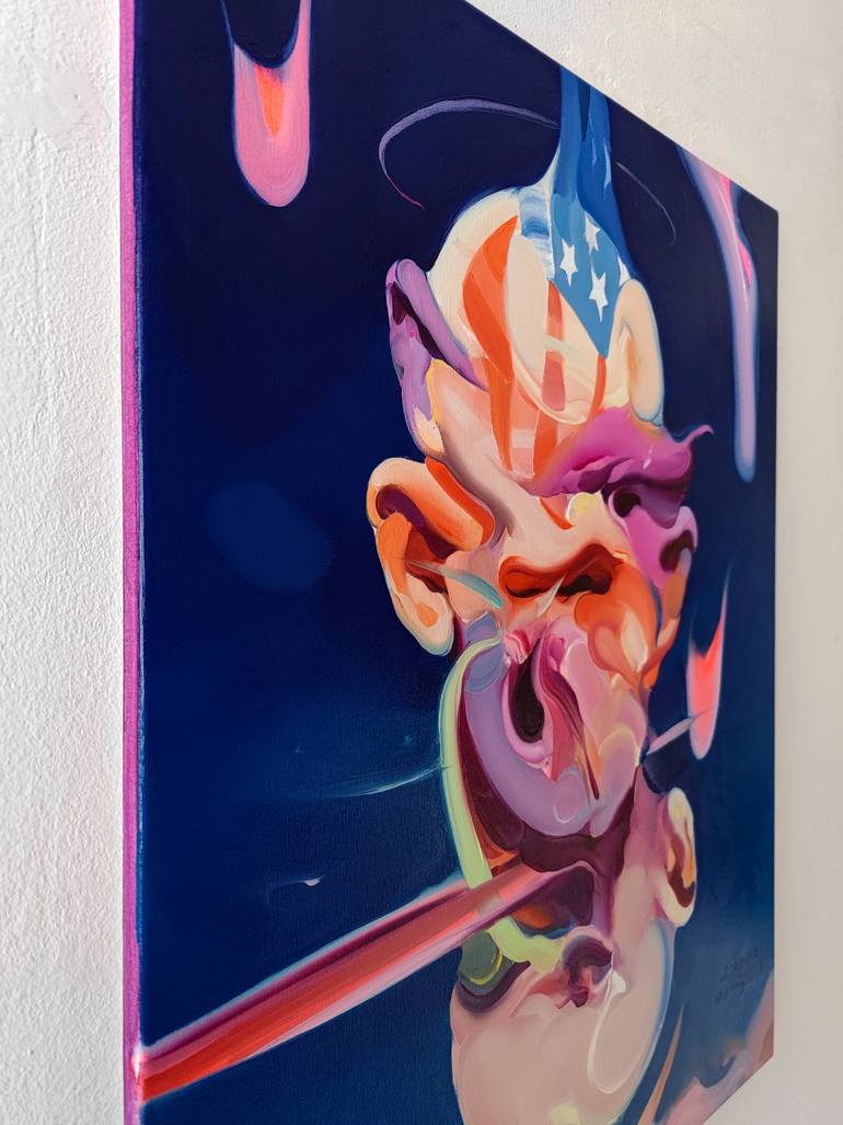 Original Expressionism People Painting by Maxim Fomenko