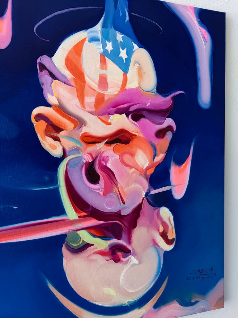 Original Expressionism People Painting by Maxim Fomenko