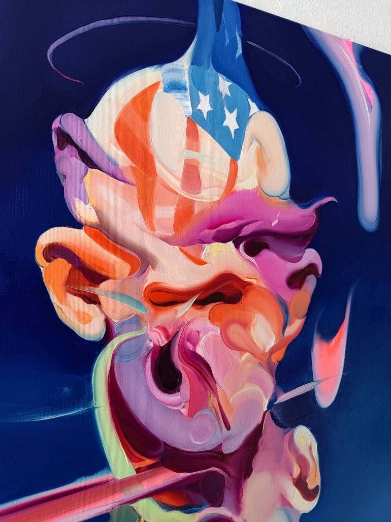 Original Expressionism People Painting by Maxim Fomenko