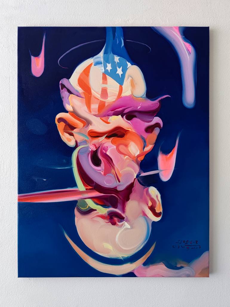 Original Expressionism People Painting by Maxim Fomenko