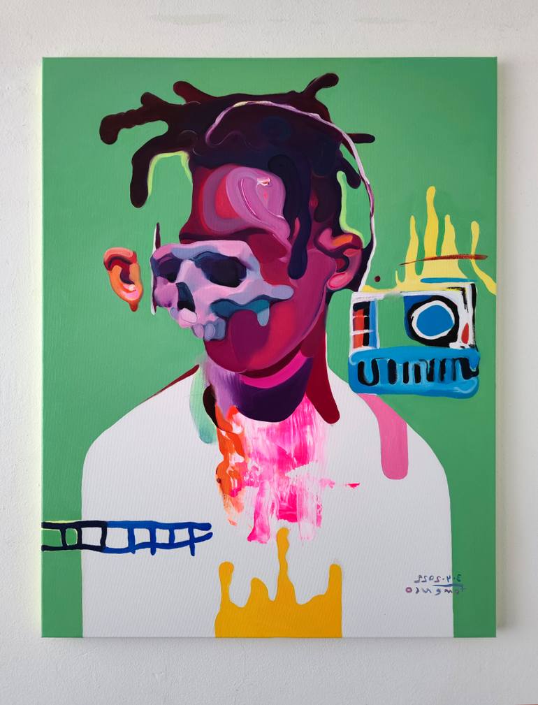 Original Expressionism People Painting by Maxim Fomenko