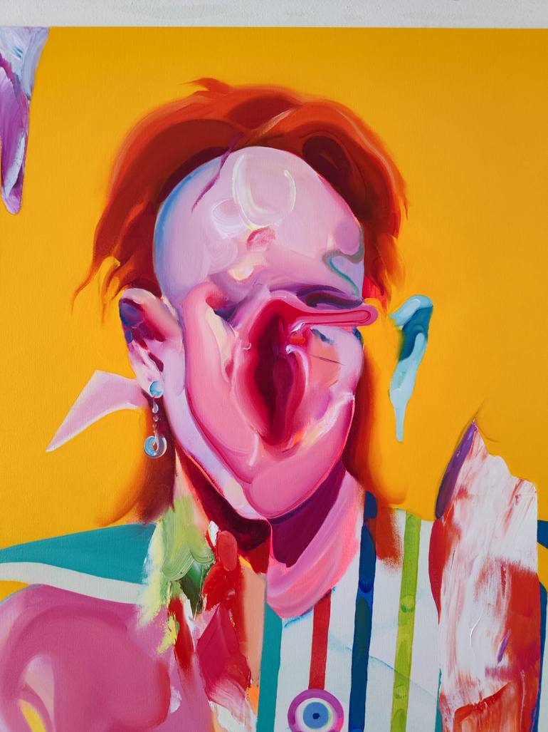 Original Expressionism People Painting by Maxim Fomenko