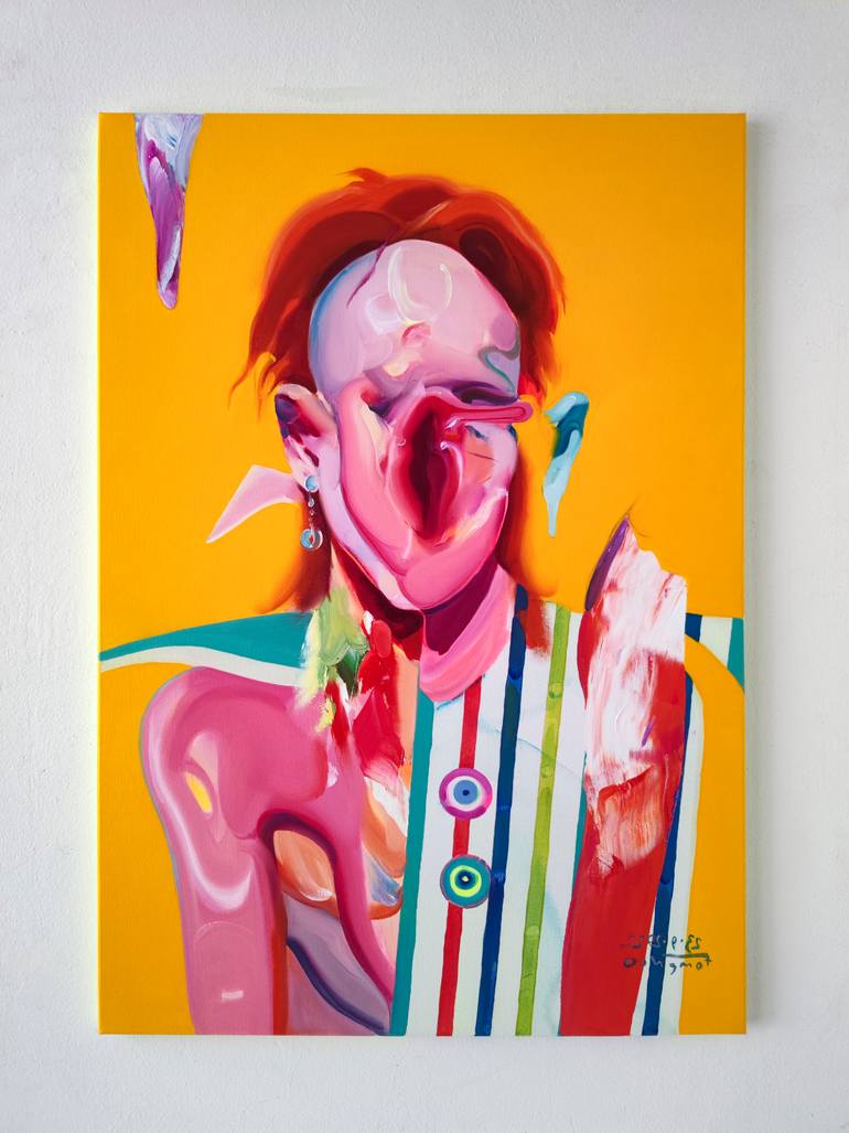 Original Expressionism People Painting by Maxim Fomenko