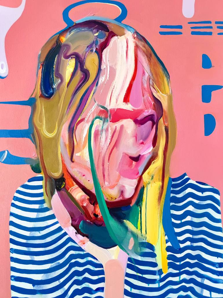 Original Expressionism People Painting by Maxim Fomenko