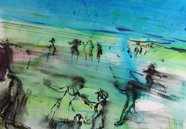 Print of Impressionism Beach Paintings by Agnieszka Dabrowska