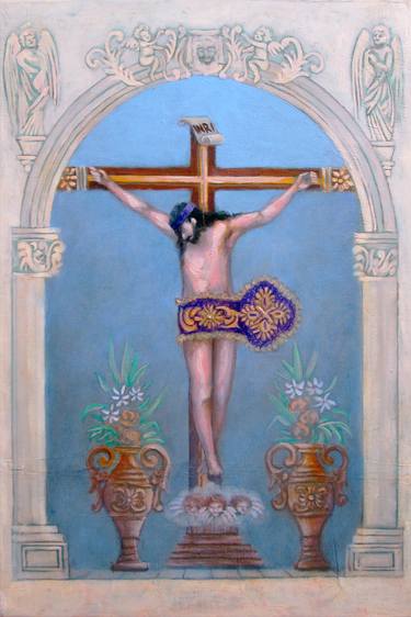 Original Figurative Religious Paintings by Julio César Belmont