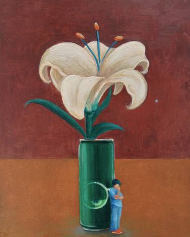 Original Figurative Floral Painting by Julio César Belmont