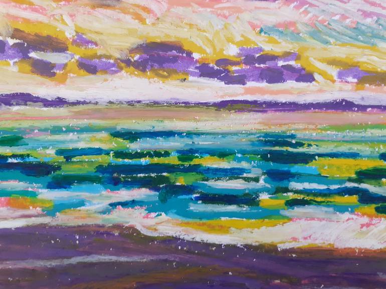 Original Impressionism Seascape Drawing by Maja Grecic