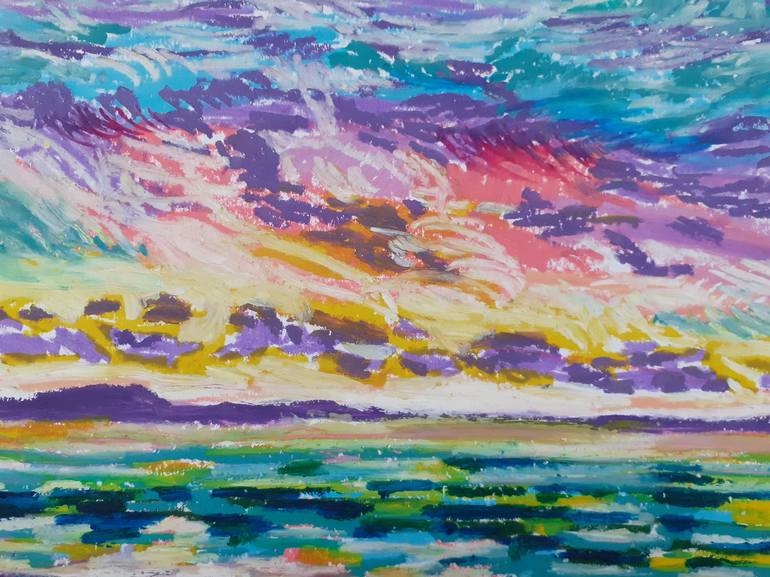 Original Impressionism Seascape Drawing by Maja Grecic